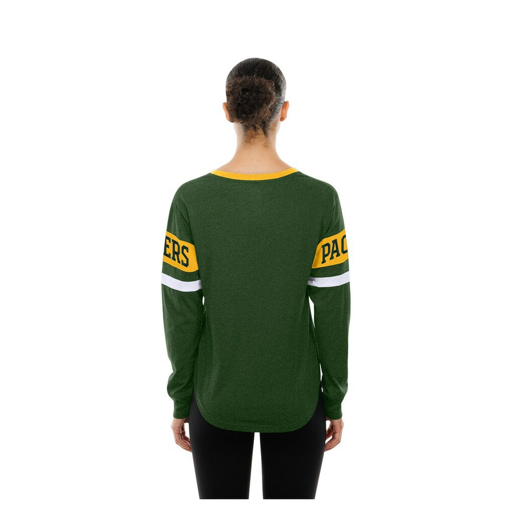 Women's Throwback Lace-Up Long-Sleeve T-Shirt - Green Bay Packers T-shirts