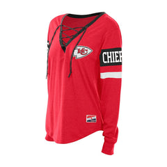 Women's Throwback Lace-Up Long-Sleeve T-Shirt - Kansas City Chiefs T-shirts