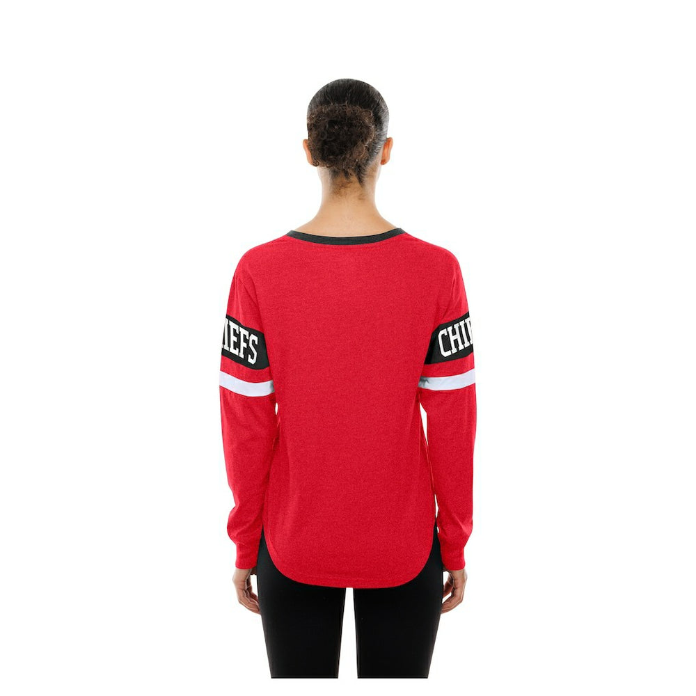 Women's Throwback Lace-Up Long-Sleeve T-Shirt - Kansas City Chiefs T-shirts