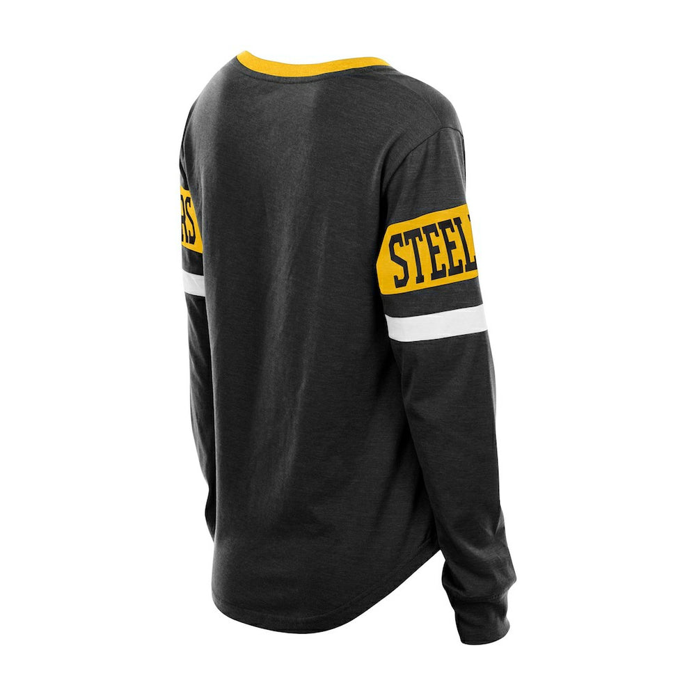 Women's Throwback Lace-Up Long-Sleeve T-Shirt - Pittsburgh Steelers T-shirts