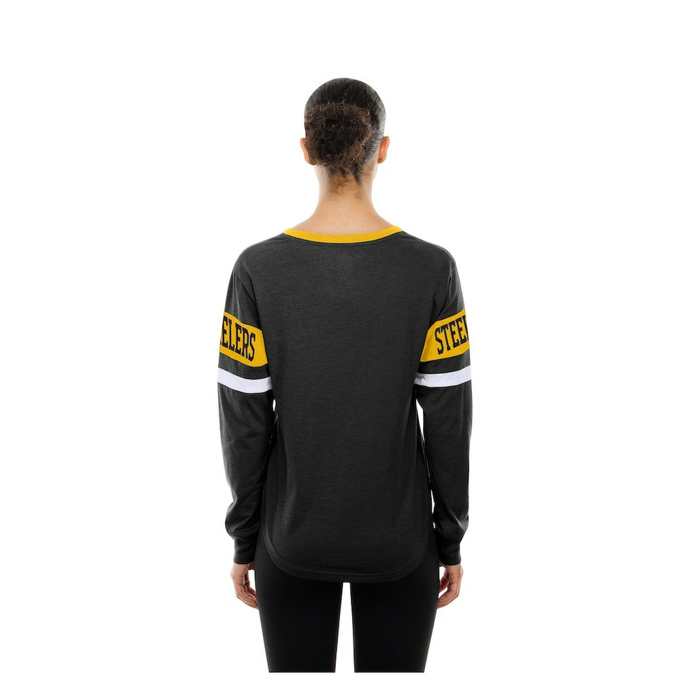 Women's Throwback Lace-Up Long-Sleeve T-Shirt - Pittsburgh Steelers T-shirts