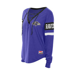 Women's Throwback Lace-Up Long-Sleeve T-Shirt - Baltimore Ravens T-shirts