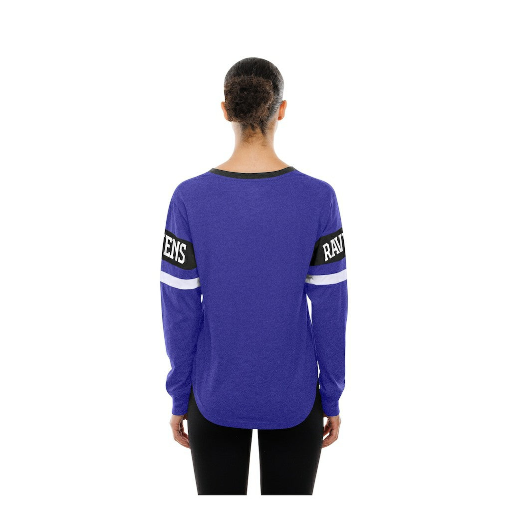 Women's Throwback Lace-Up Long-Sleeve T-Shirt - Baltimore Ravens T-shirts