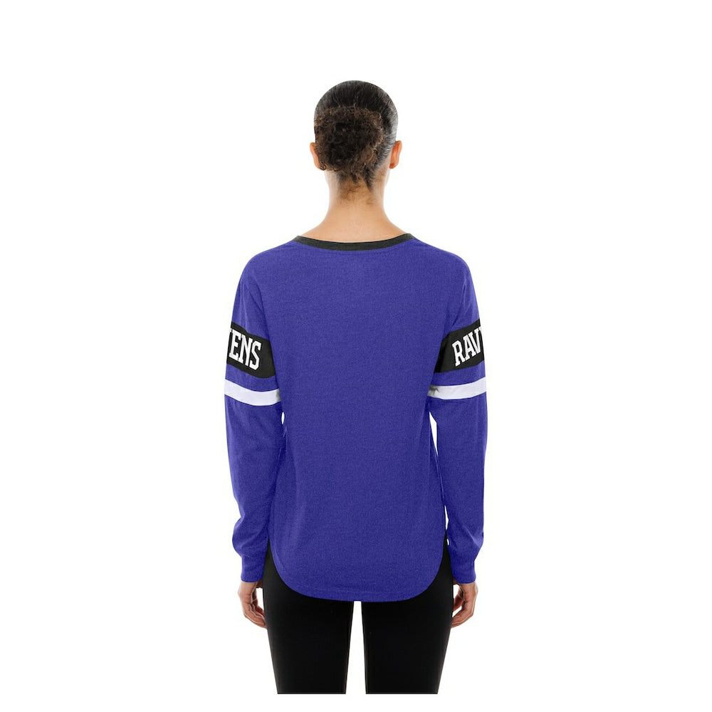 Women's Throwback Lace-Up Long-Sleeve T-Shirt - Baltimore Ravens T-shirts