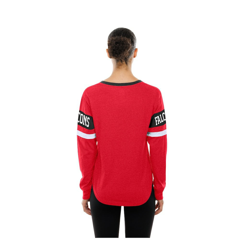 Women's Throwback Lace-Up Long-Sleeve T-Shirt - Atlanta Falcons T-shirts