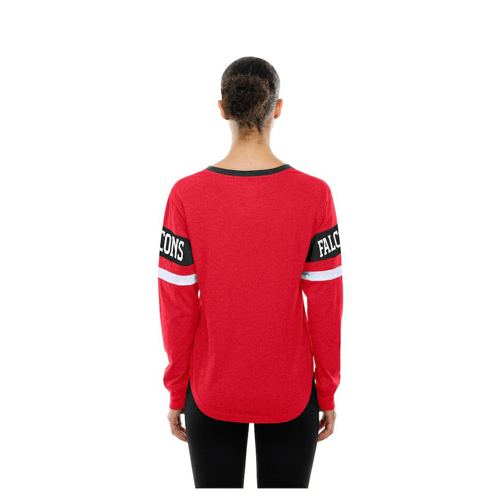 Women's Throwback Lace-Up Long-Sleeve T-Shirt - Atlanta Falcons T-shirts