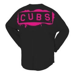 Black Chicago Cubs Fanatics Women's Neon Jersey Long Sleeve T-Shirt