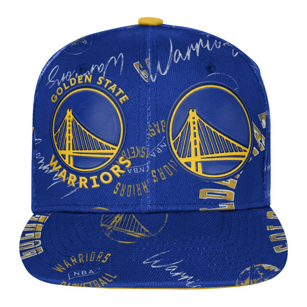 Golden State Warriors Outerstuff Youth Street Hooper Allover Print Snapback Hat sale