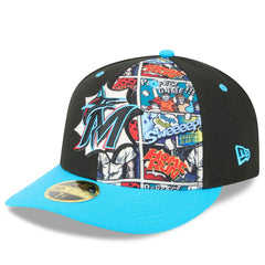 Black/Blue Miami Marlins New Era 2025 MLB Diamond Hero Edition Low Profile 59FIFTY Fitted Hat
