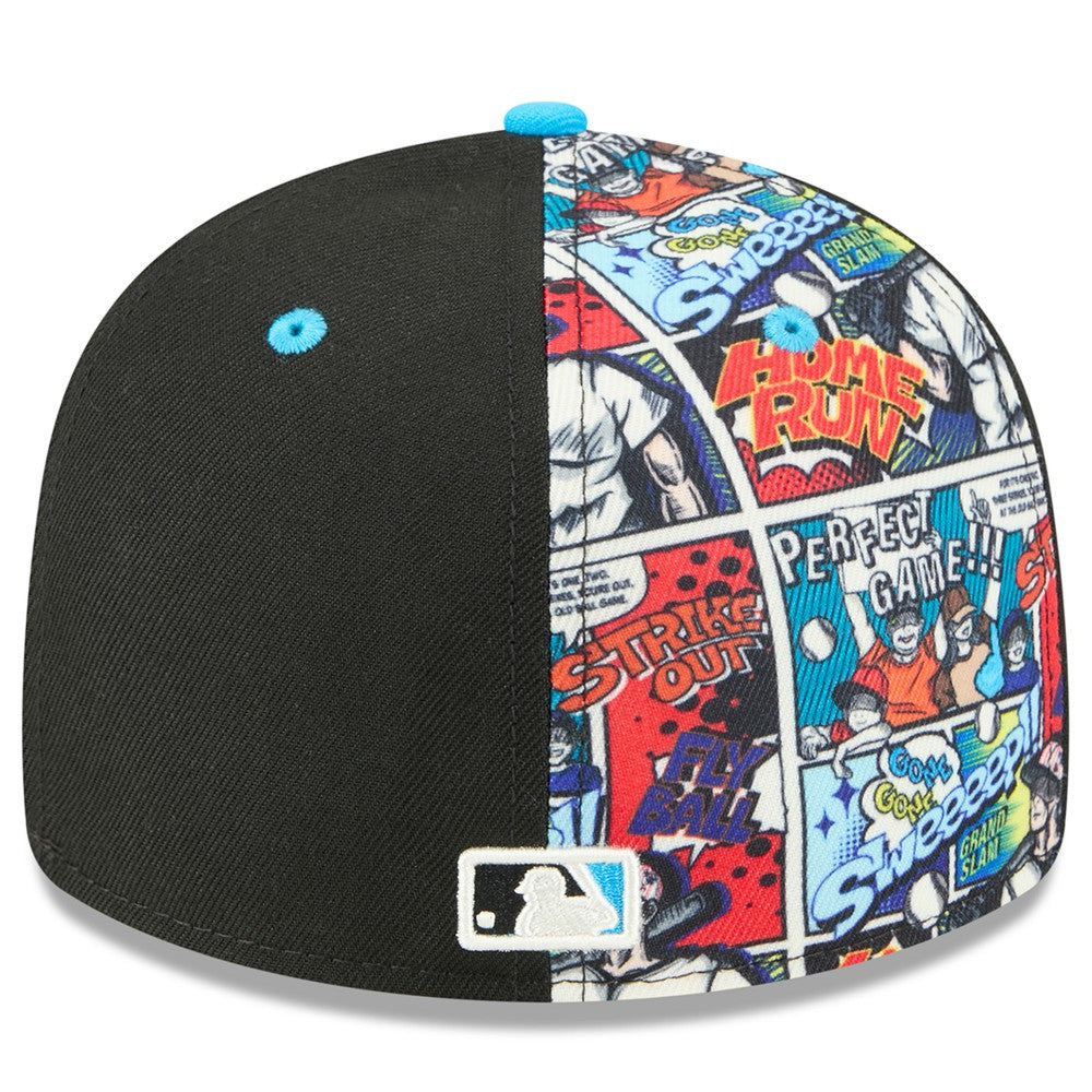 Black/Blue Miami Marlins New Era 2025 MLB Diamond Hero Edition Low Profile 59FIFTY Fitted Hat