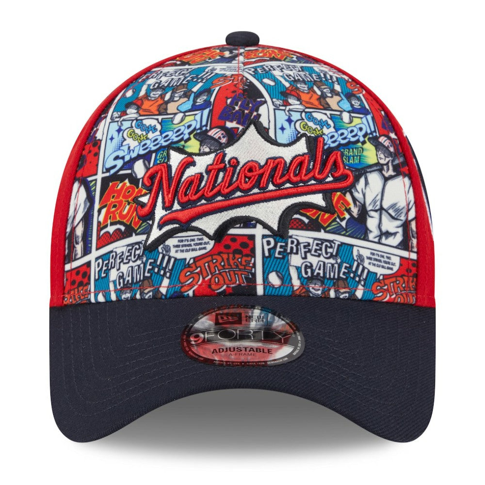 Red/Navy Washington Nationals New Era Youth 2025 MLB Diamond Hero Edition A-Frame 9FORTY Adjustable Hat