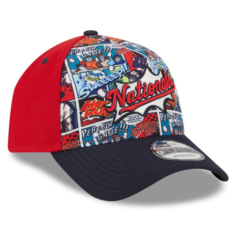 Red/Navy Washington Nationals New Era Youth 2025 MLB Diamond Hero Edition A-Frame 9FORTY Adjustable Hat