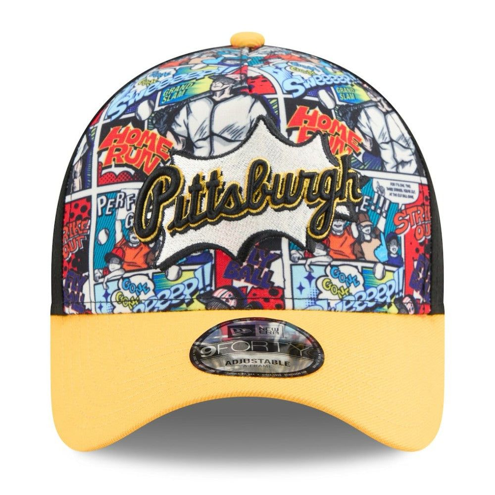 Black/Gold Pittsburgh Pirates New Era Youth 2025 MLB Diamond Hero Edition A-Frame 9FORTY Adjustable Hat