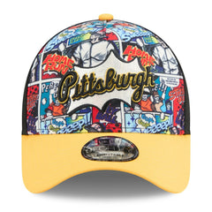 Black/Gold Pittsburgh Pirates New Era Youth 2025 MLB Diamond Hero Edition A-Frame 9FORTY Adjustable Hat