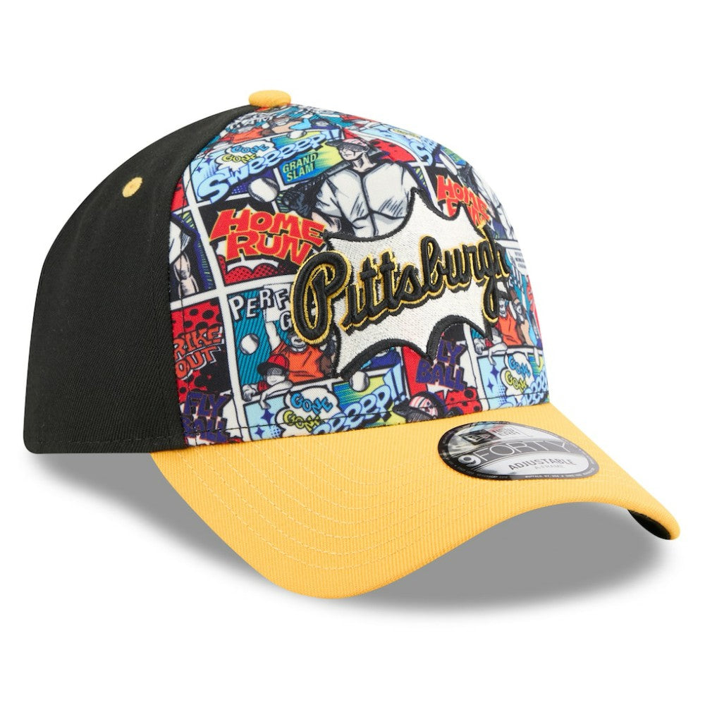 Black/Gold Pittsburgh Pirates New Era Youth 2025 MLB Diamond Hero Edition A-Frame 9FORTY Adjustable Hat
