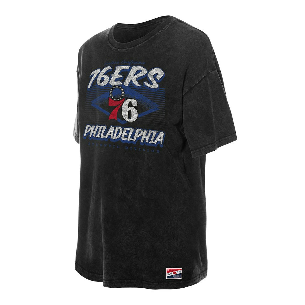 New Era Philadelphia 76ers Women's Throwback Mineral Wash Oversized T-Shirt