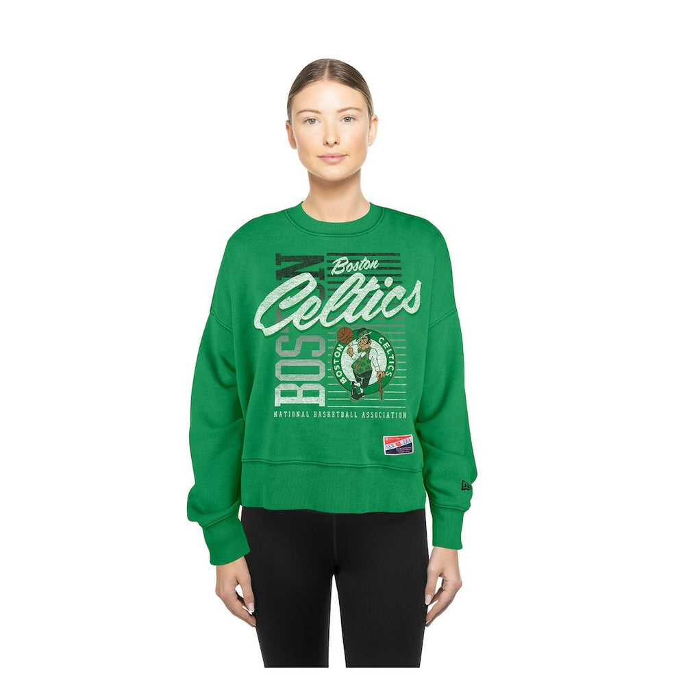 New Era Boston Celtics Women's Boxy Throwback Mineral Wash Sweatshirt