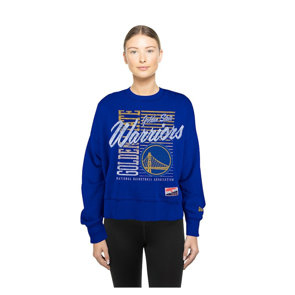 New Era Golden State Warriors Women's Boxy Throwback Mineral Wash Sweatshirt sale