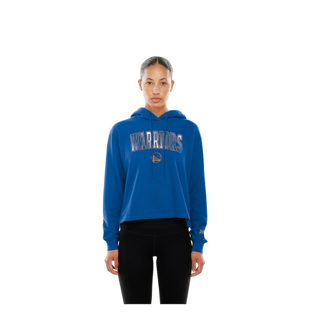 New Era Golden State Warriors Women's Glam Game Open Back Hoodie sale