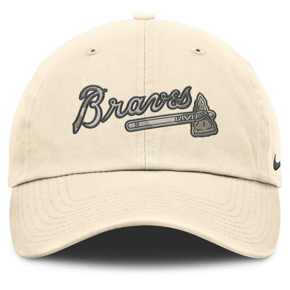 Natural Atlanta Braves Nike Camo Pack Club Adjustable Hat