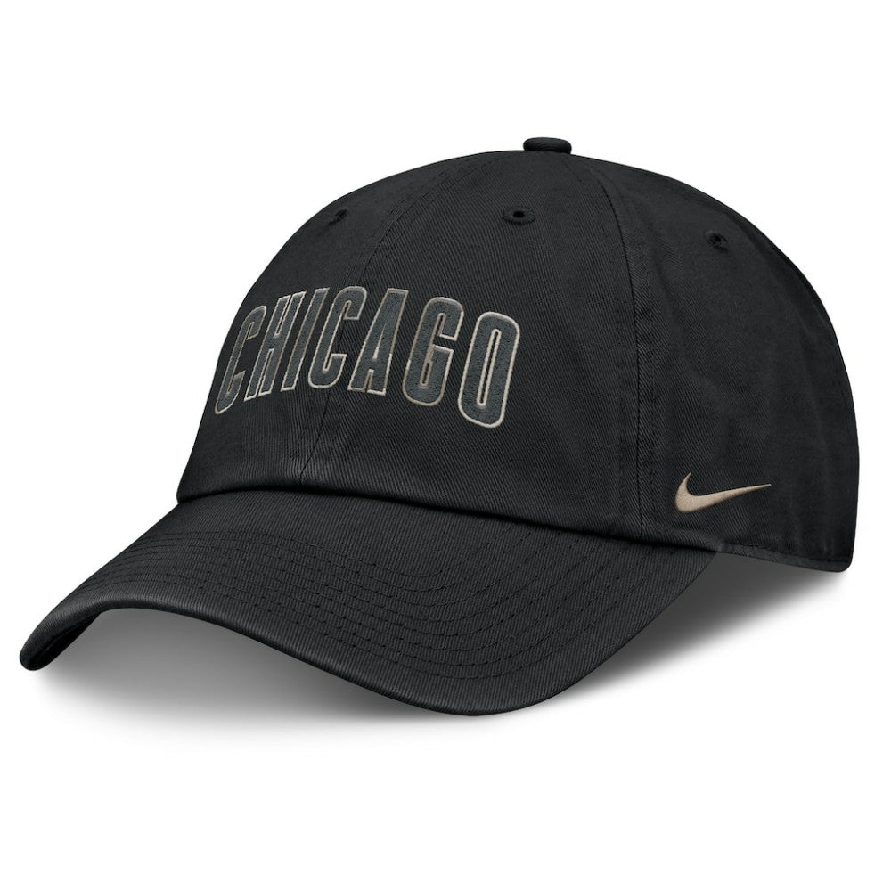 Black Chicago Cubs Nike Camo Pack Club Adjustable Hat