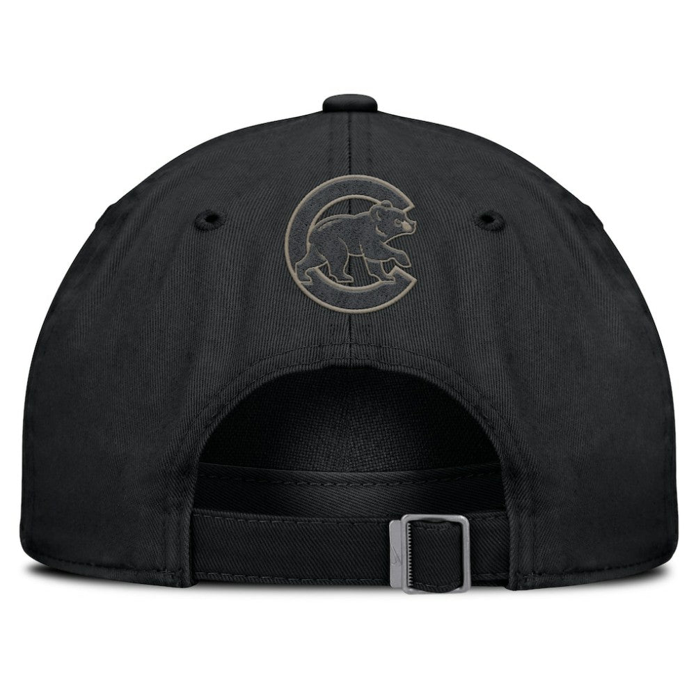 Black Chicago Cubs Nike Camo Pack Club Adjustable Hat