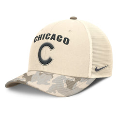 Natural Chicago Cubs Nike Camo Natural Pack Rise Adjustable Trucker Hat