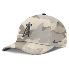 Natural Los Angeles Angels Nike Camo Pack Rise Adjustable Hat