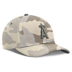 Natural Los Angeles Angels Nike Camo Pack Rise Adjustable Hat