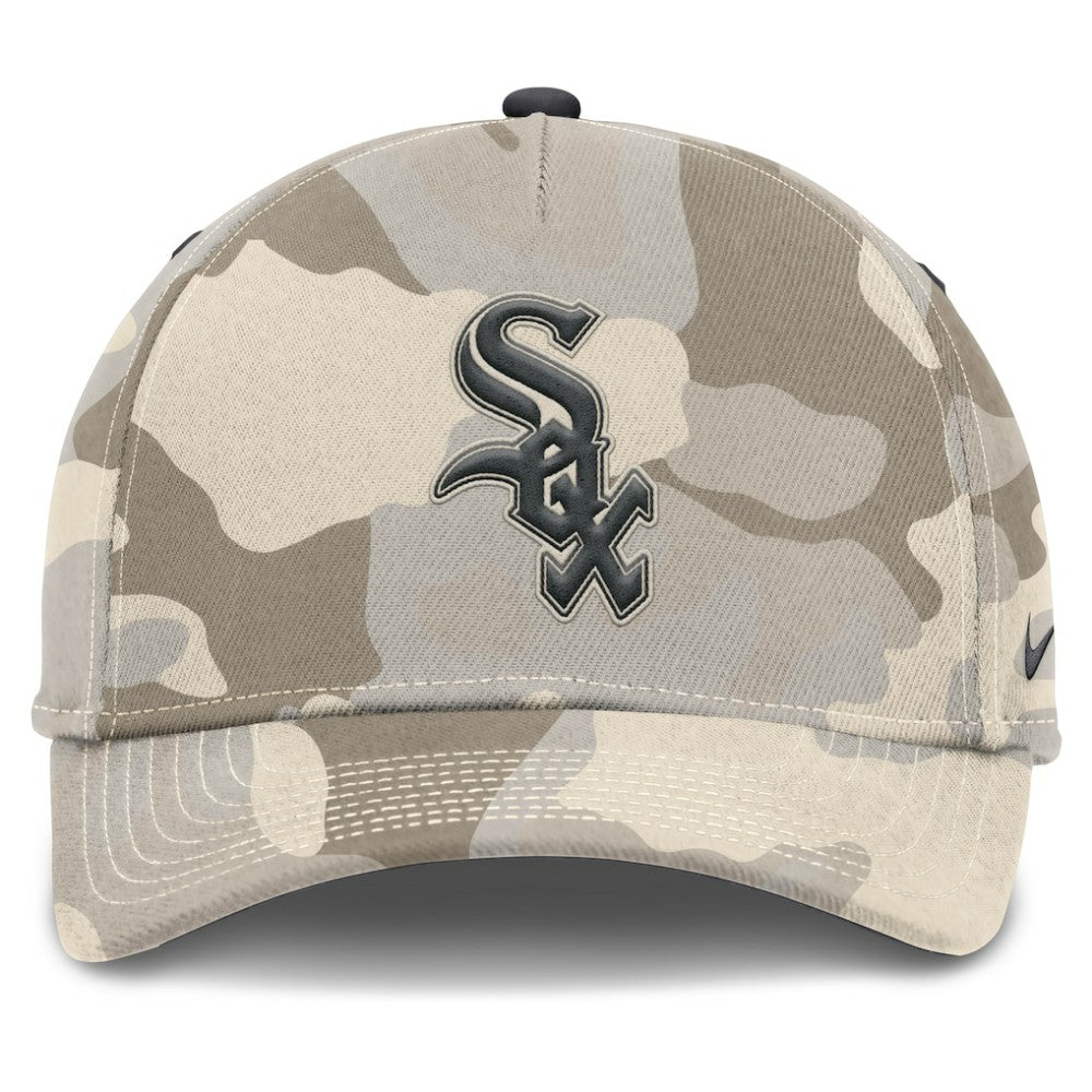 Natural Chicago White Sox Nike Camo Pack Rise Adjustable Hat