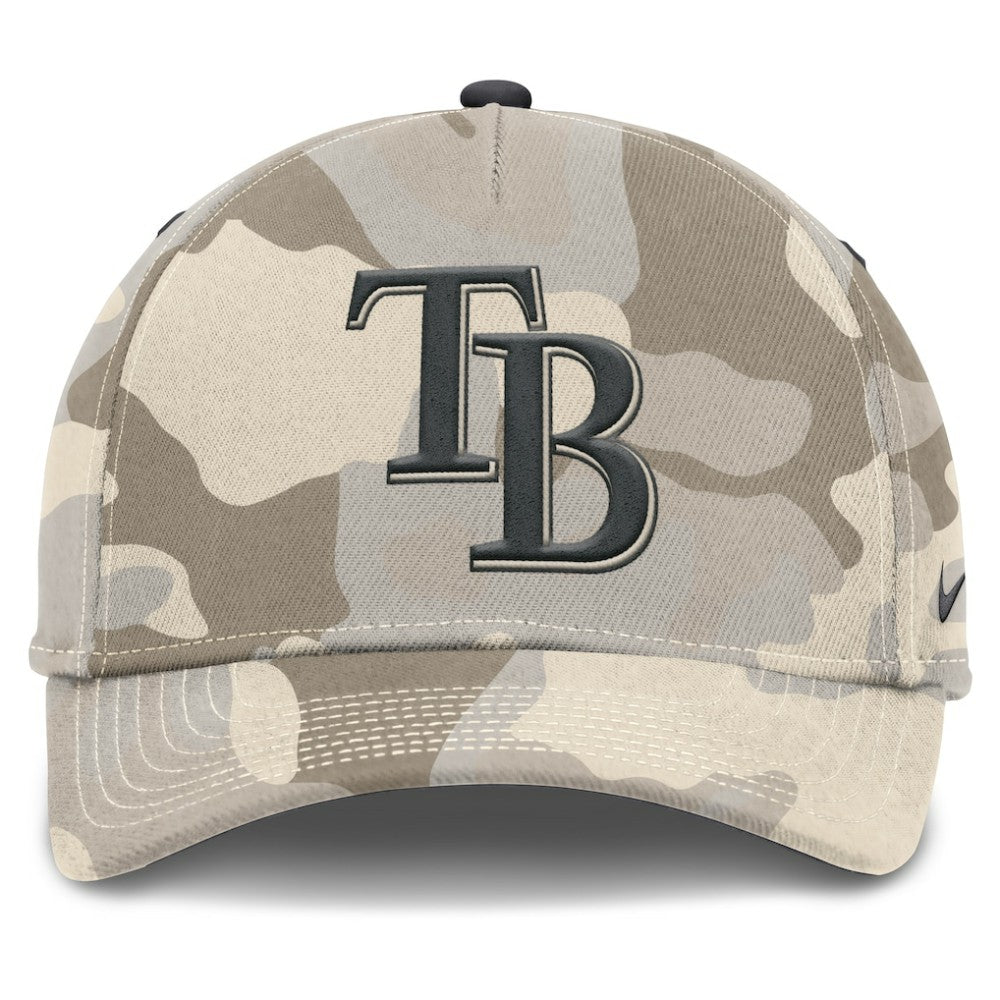 Natural Tampa Bay Rays Nike Camo Pack Rise Adjustable Hat