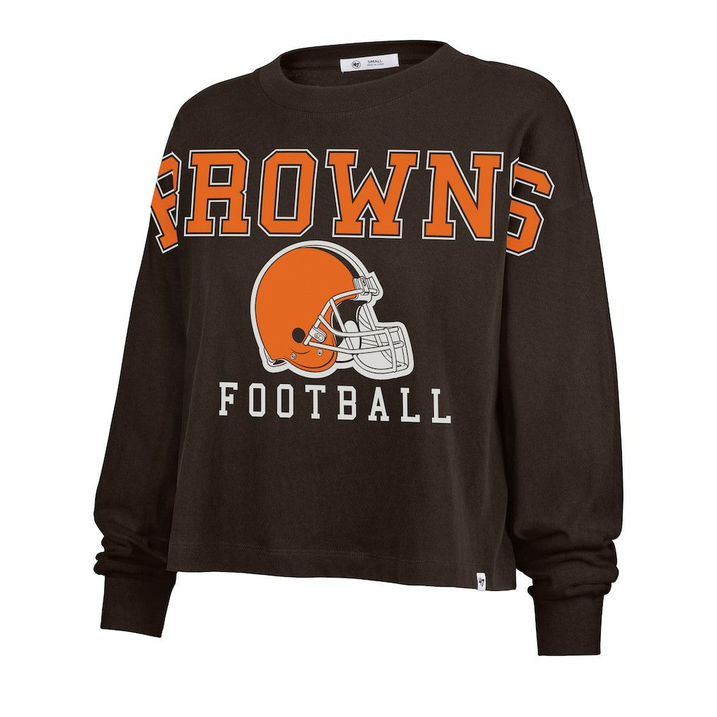 '47 Women's Outreach City Oversized Long Sleeve T-Shirt - Cleveland Browns T-shirts