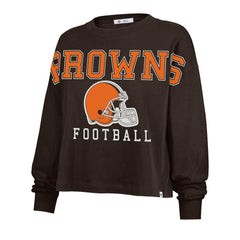 '47 Women's Outreach City Oversized Long Sleeve T-Shirt - Cleveland Browns T-shirts