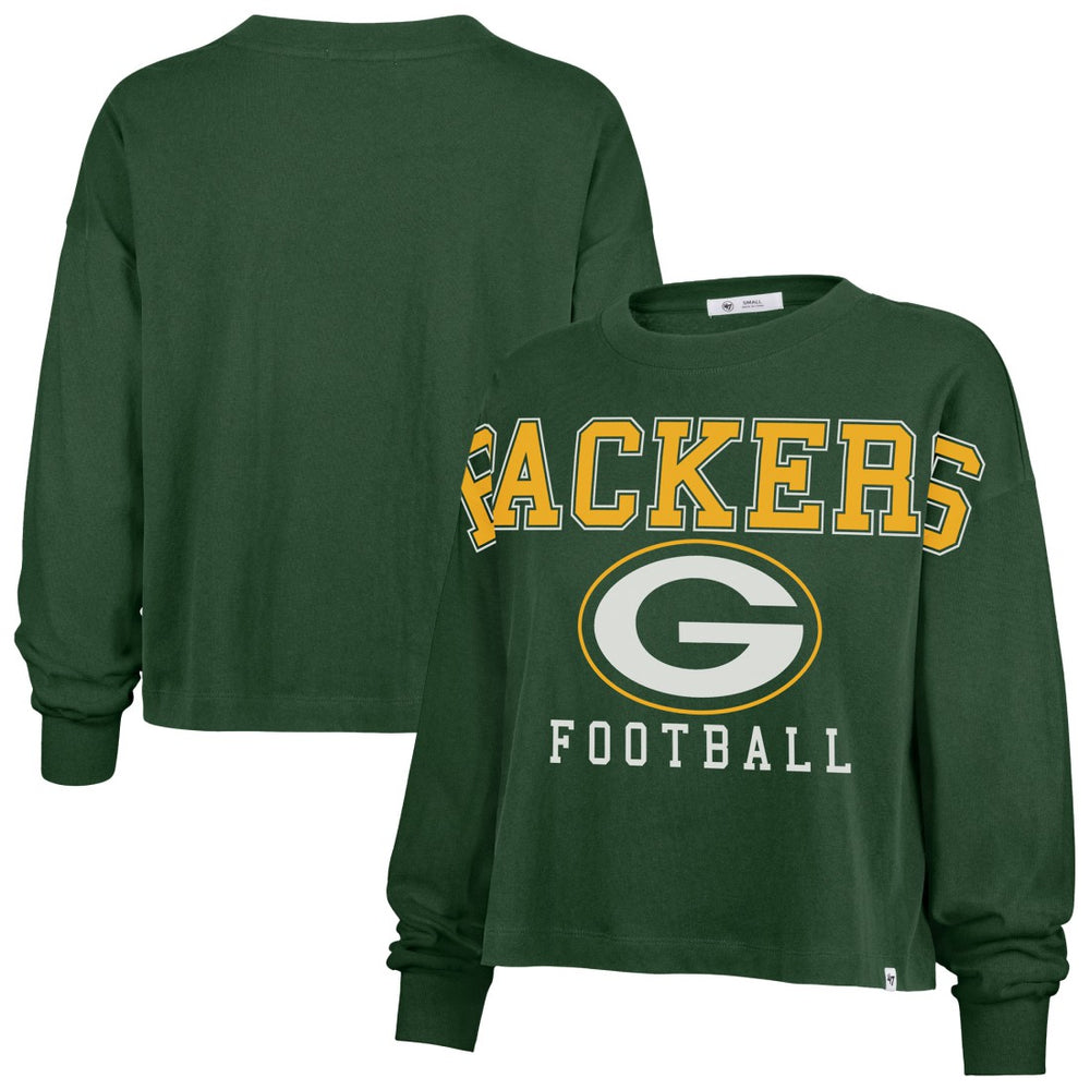'47 Women's Outreach City Oversized Long Sleeve T-Shirt - Green Bay Packers T-shirts