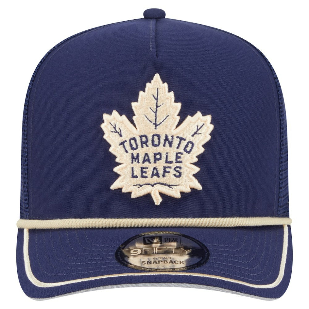 NHL Toronto Maple Leafs New Era Vintage Team Rope A-Frame 9FIFTY Snapback Hat