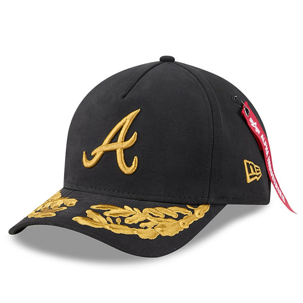 Black Atlanta Braves New Era x Alpha Industries A-Frame 9FORTY Adjustable Hat