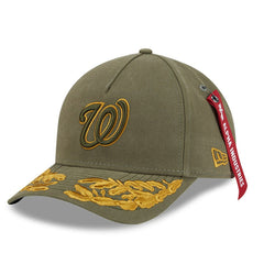 Olive Washington Nationals New Era x Alpha Industries A-Frame 9FORTY Adjustable Hat