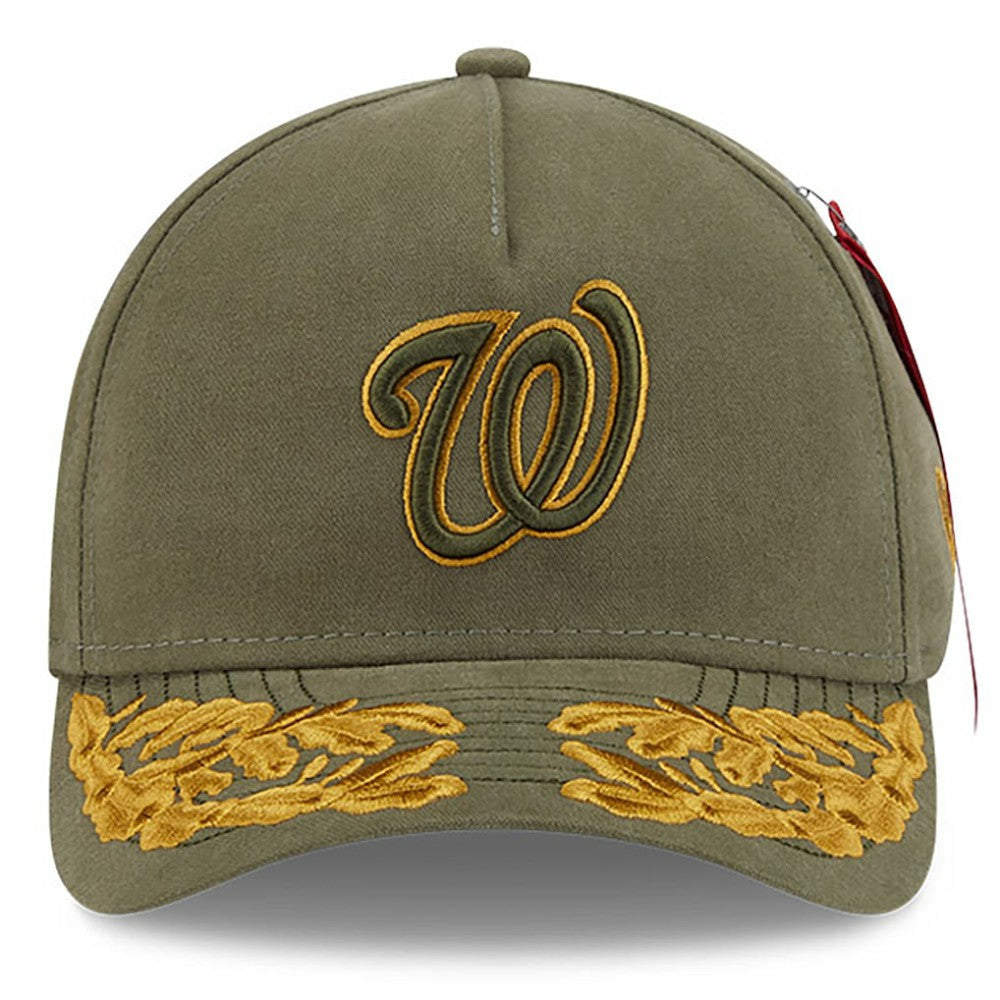 Olive Washington Nationals New Era x Alpha Industries A-Frame 9FORTY Adjustable Hat
