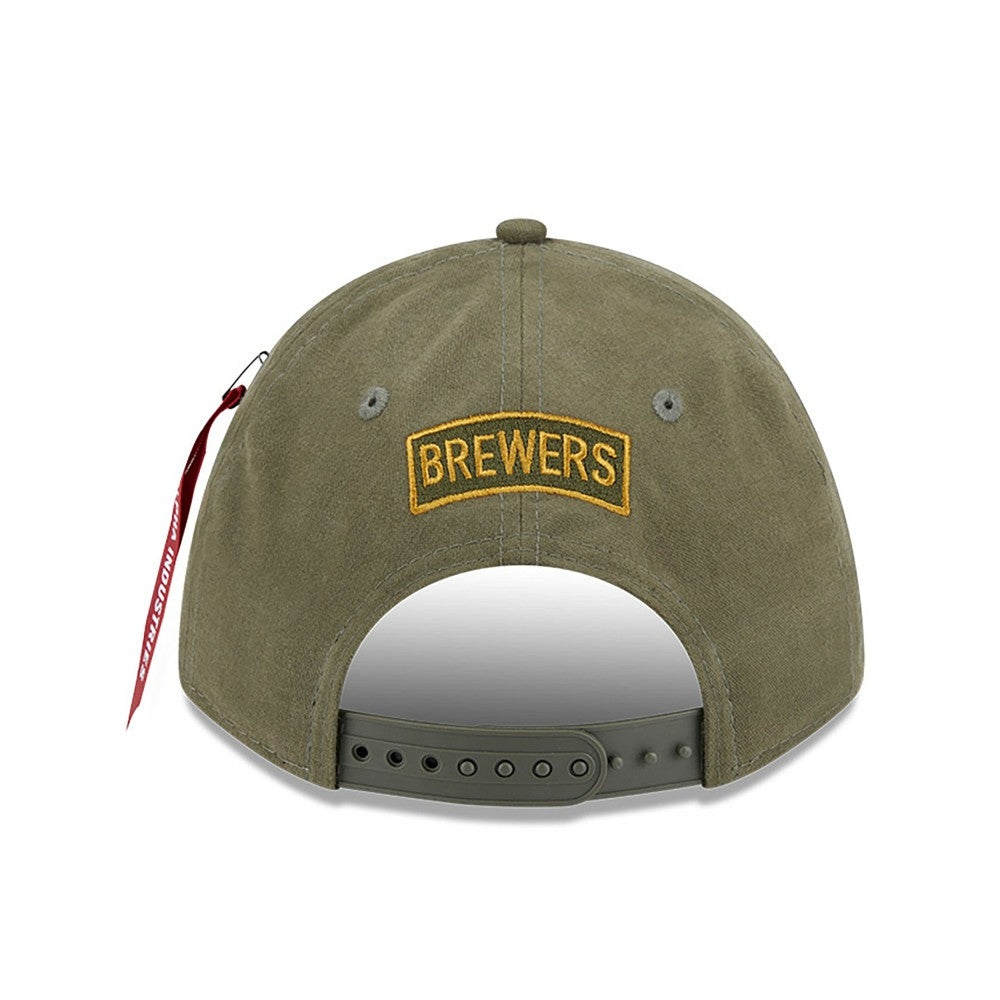 Olive Milwaukee Brewers New Era x Alpha Industries A-Frame 9FORTY Adjustable Hat
