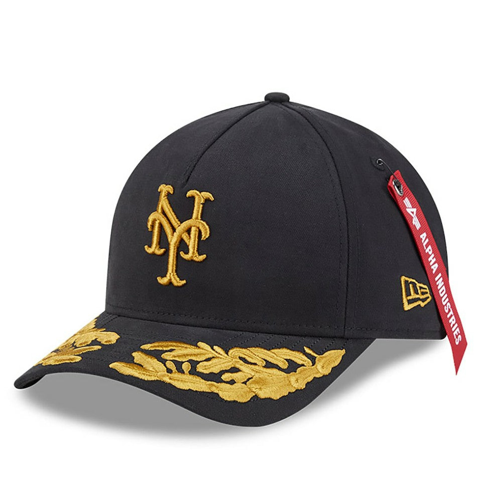 Black New York Mets New Era x Alpha Industries A-Frame 9FORTY Adjustable Hat