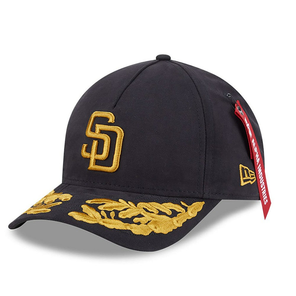 Black San Diego Padres New Era x Alpha Industries A-Frame 9FORTY Adjustable Hat