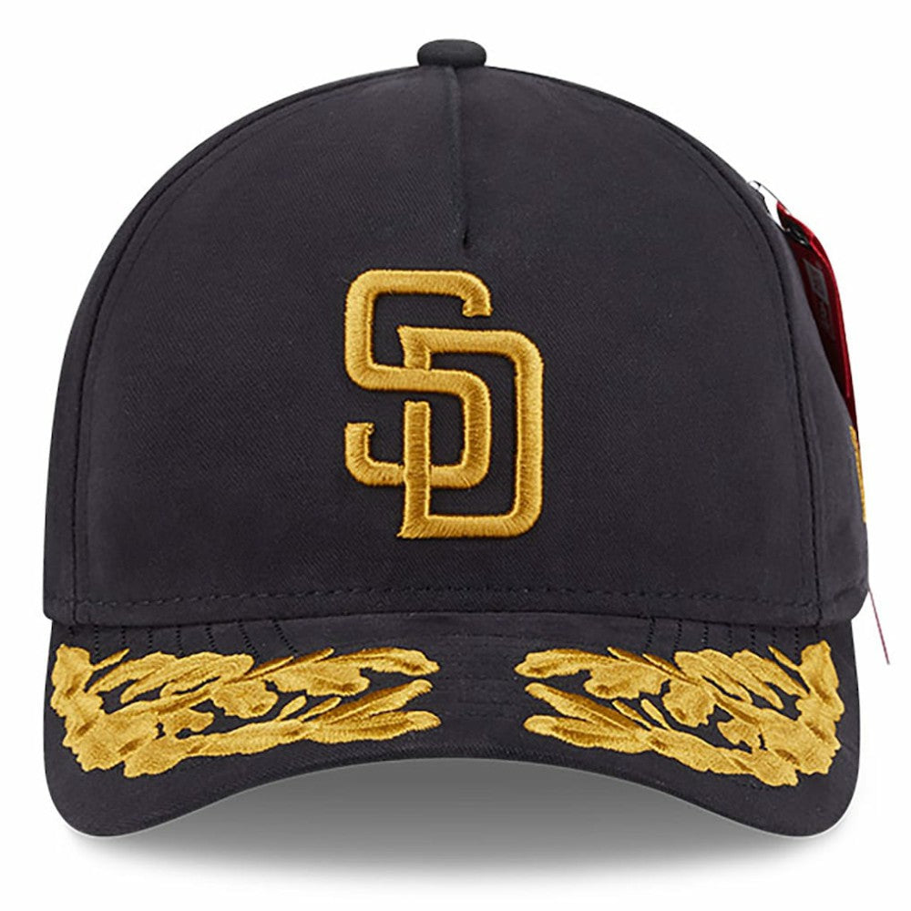 Black San Diego Padres New Era x Alpha Industries A-Frame 9FORTY Adjustable Hat