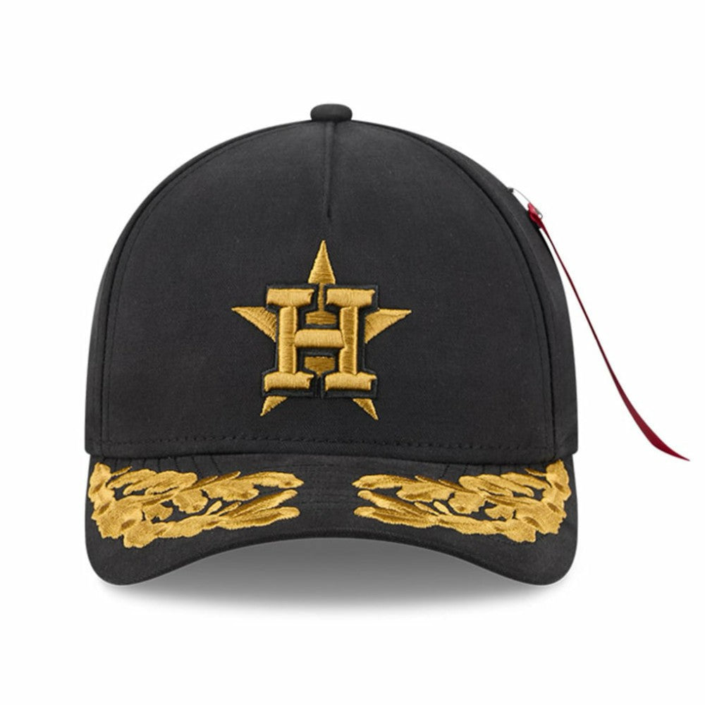Black Houston Astros New Era x Alpha Industries A-Frame 9FORTY Adjustable Hat