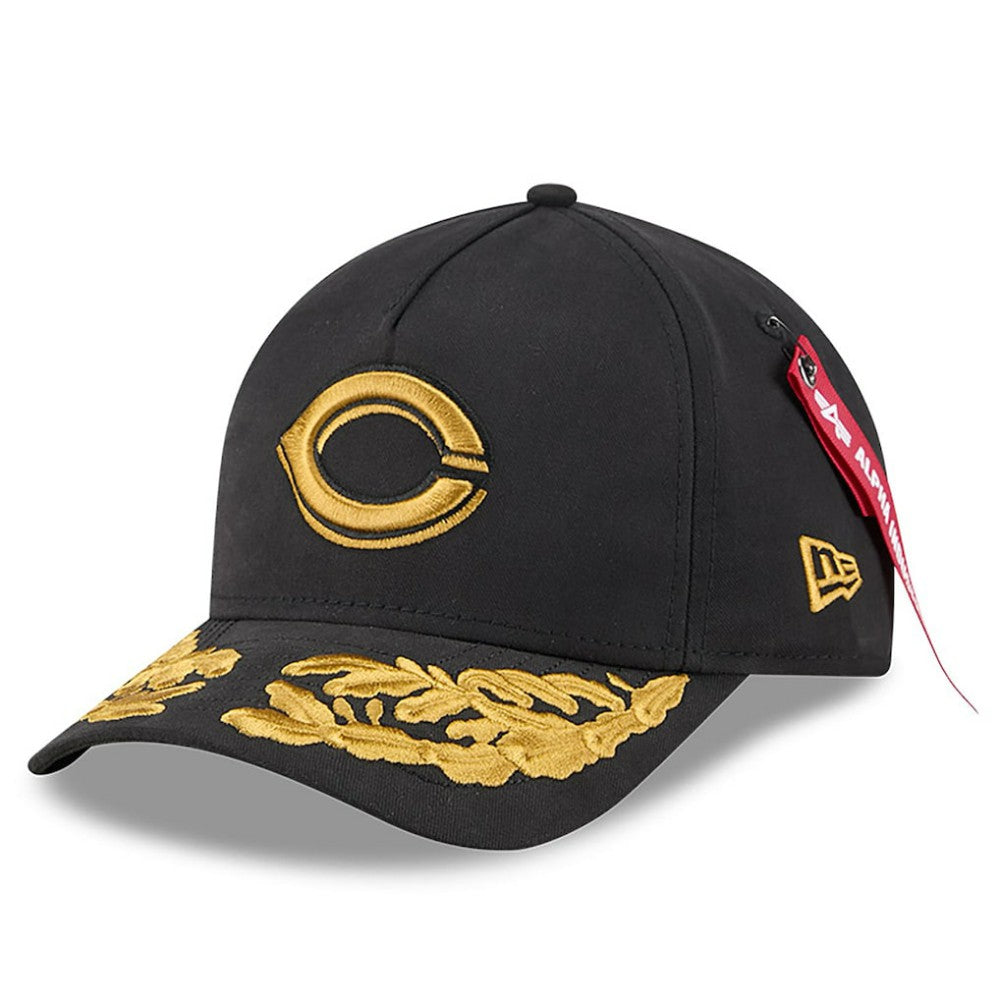Black Cincinnati Reds New Era x Alpha Industries A-Frame 9FORTY Adjustable Hat