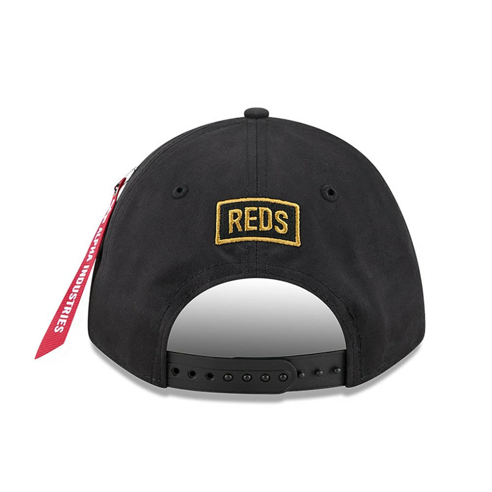 Black Cincinnati Reds New Era x Alpha Industries A-Frame 9FORTY Adjustable Hat