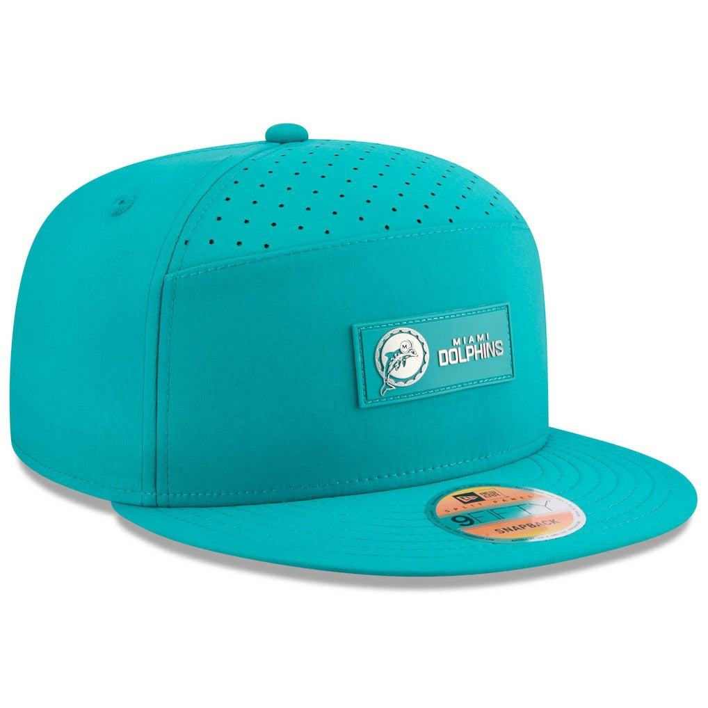 2025 Sideline Throwback Split Panel 9FIFTY Snapback Hat - Miami Dolphins Hats