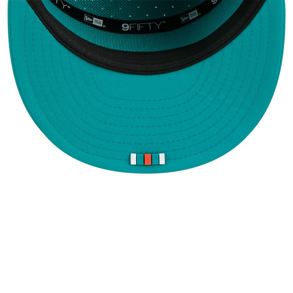 2025 Sideline Throwback Split Panel 9FIFTY Snapback Hat - Miami Dolphins Hats