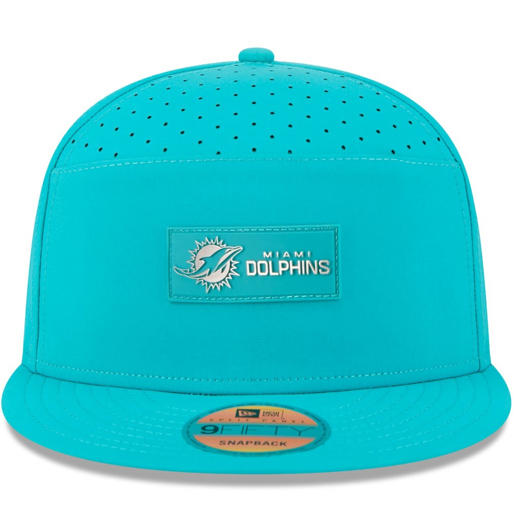 2025 Sideline Split Panel 9FIFTY Snapback Hat - Miami Dolphins Hats