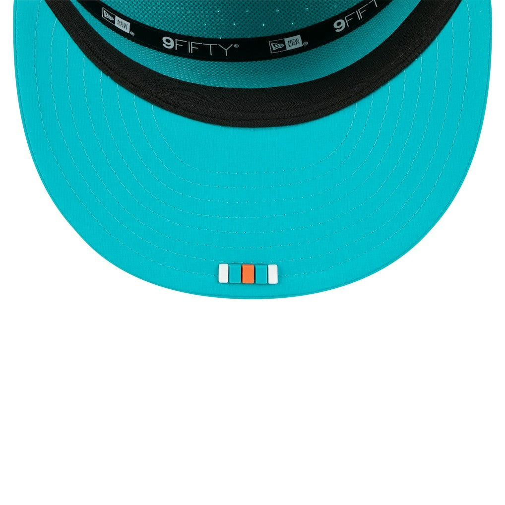 2025 Sideline Split Panel 9FIFTY Snapback Hat - Miami Dolphins Hats