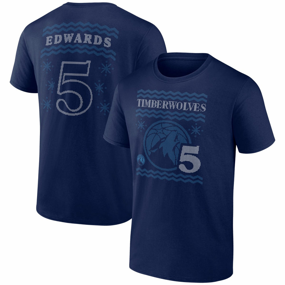 Anthony Edwards Minnesota Timberwolves Ugly Sweater Name & Number T-Shirt